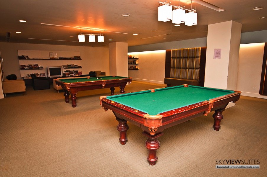 short term rentals toronto waterclub pool table