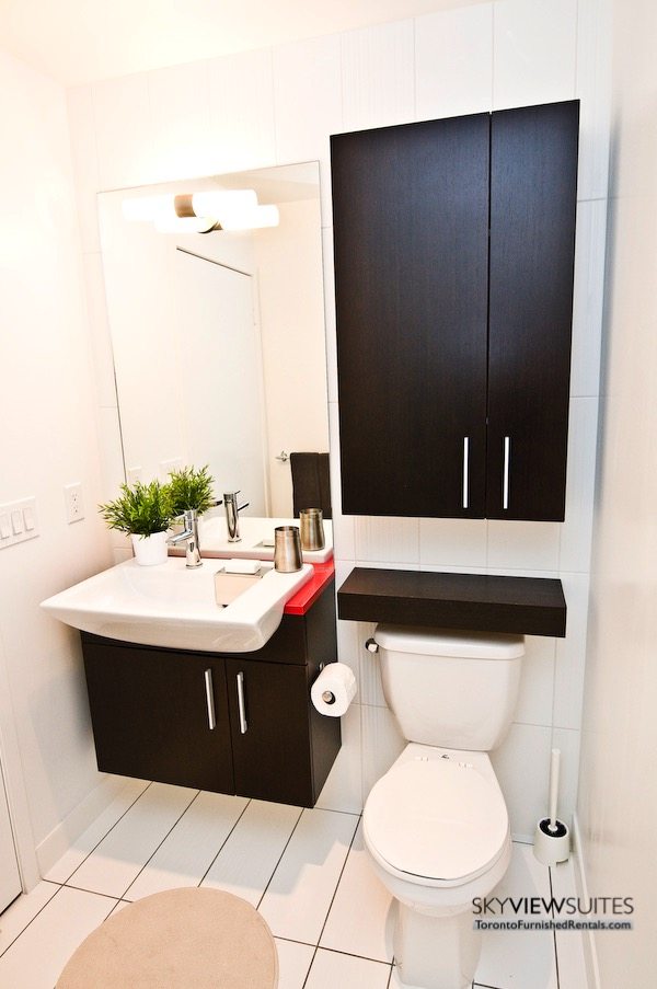 Cityplace corporate rentals Toronto bathroom