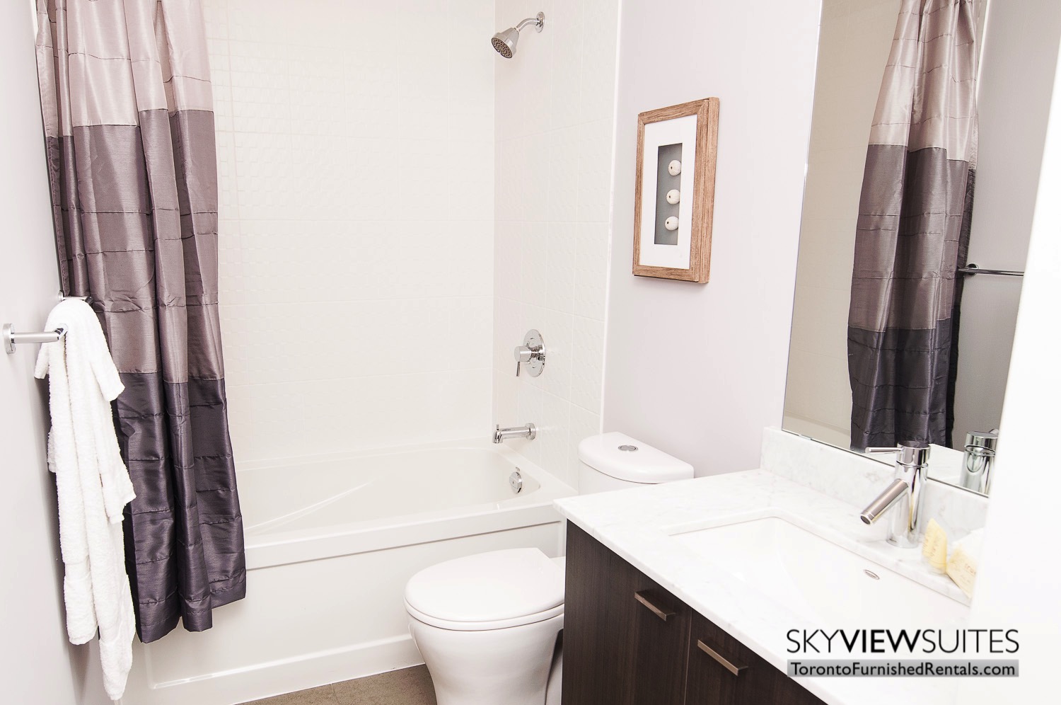 King west corporate rentals toronto shower and sink