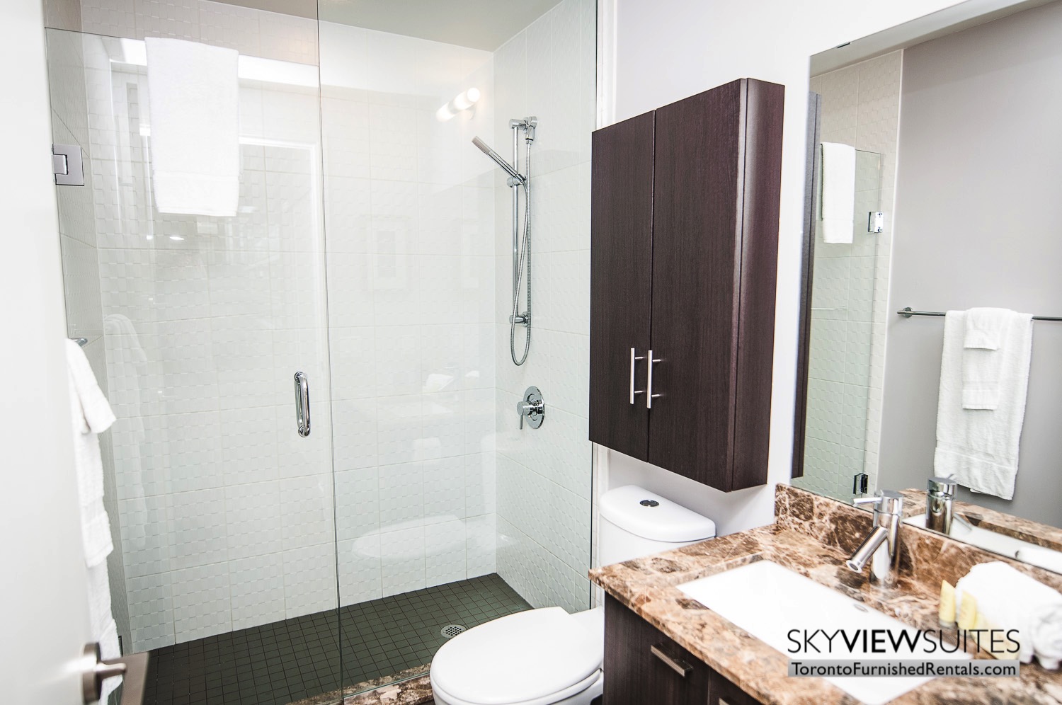 King west corporate rentals toronto bathroom and shower
