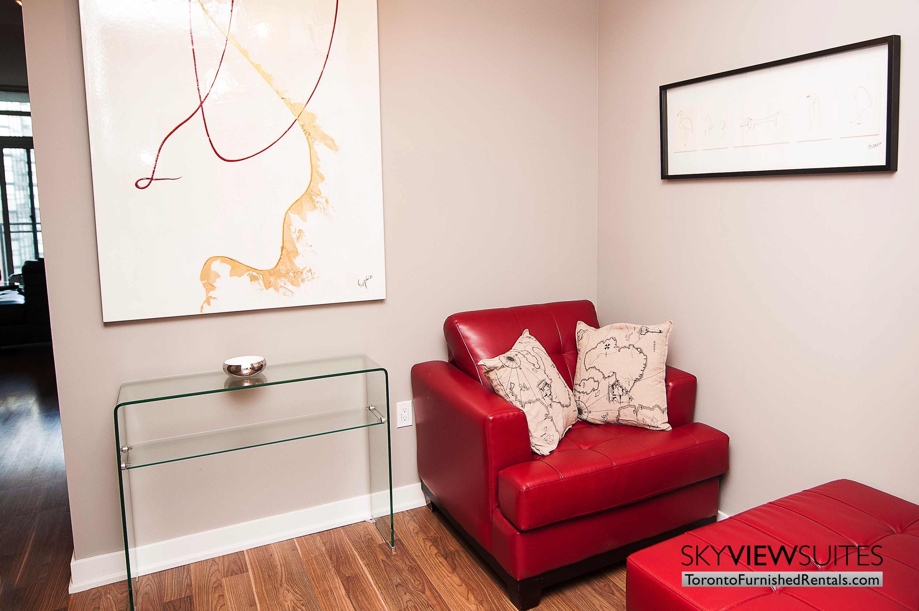 King west corporate rentals toronto red chair