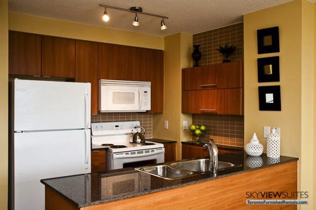 Cityplace West Toronto kitchen furnished condo