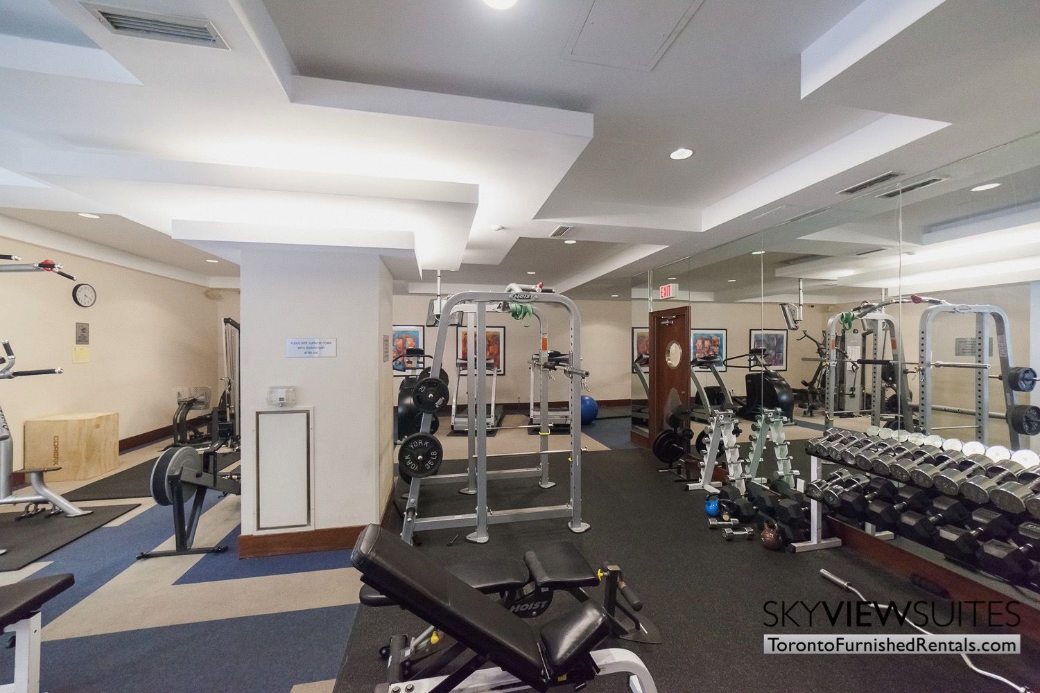 Qwest condos fitness room furnished toronto