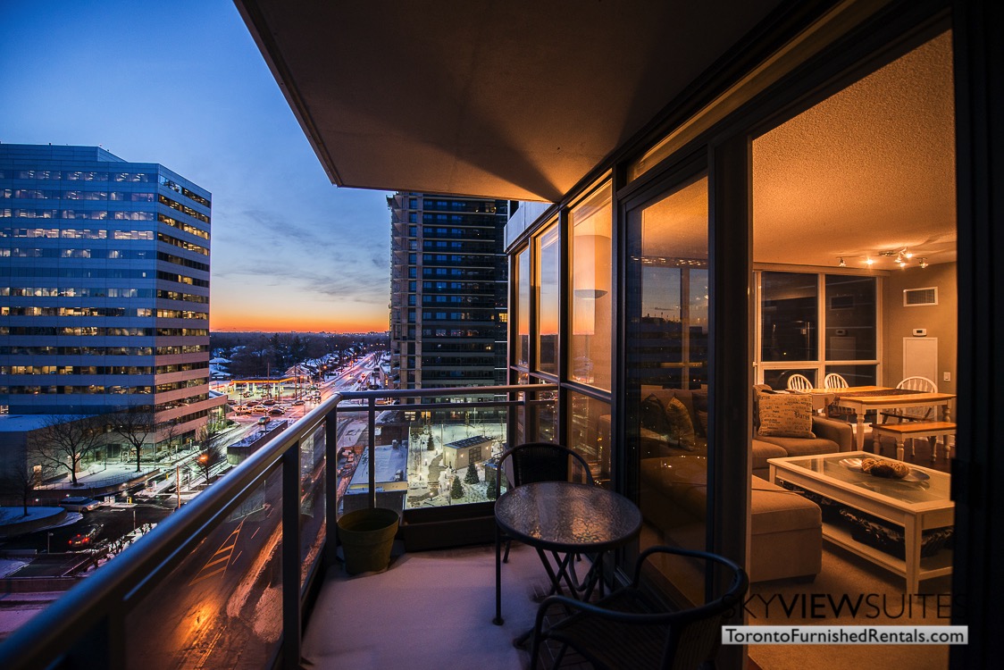 Yonge and Sheppard serviced apartments toronto balcony