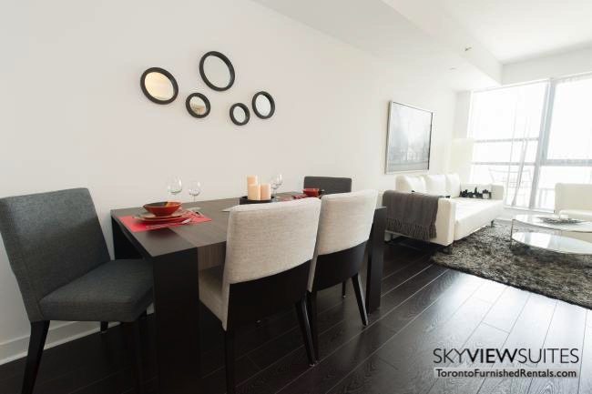 furnished apartments toronto portland table dining and living room