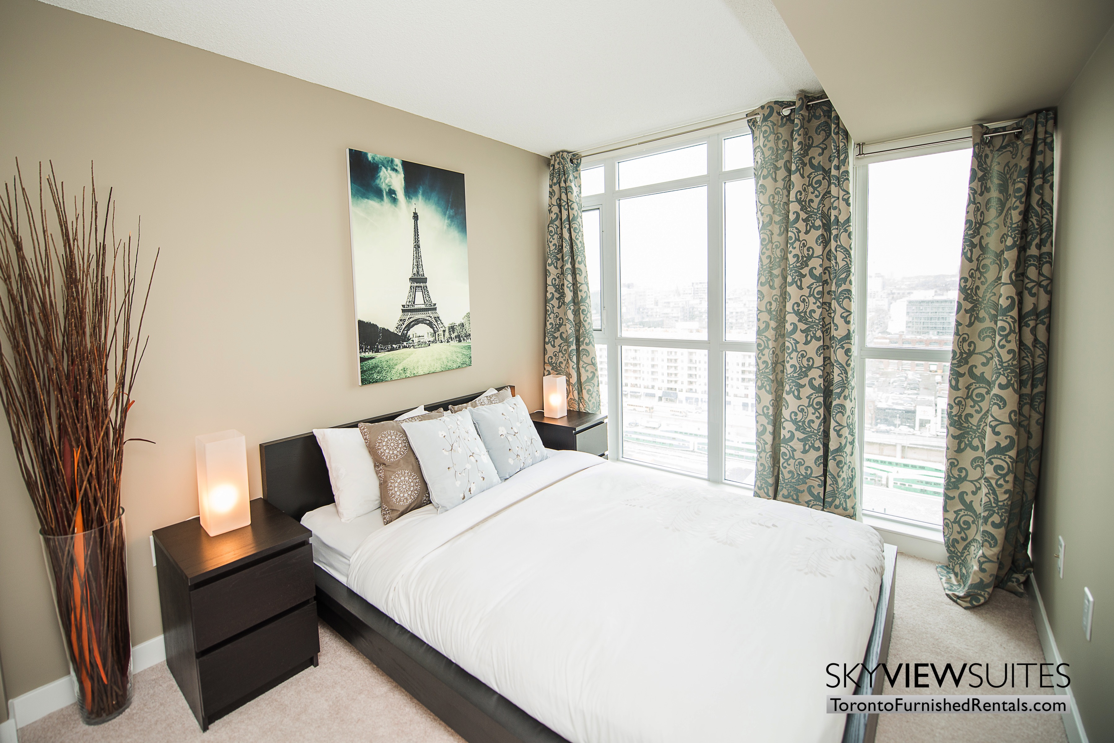 furnished apartments toronto parade bedroom with window