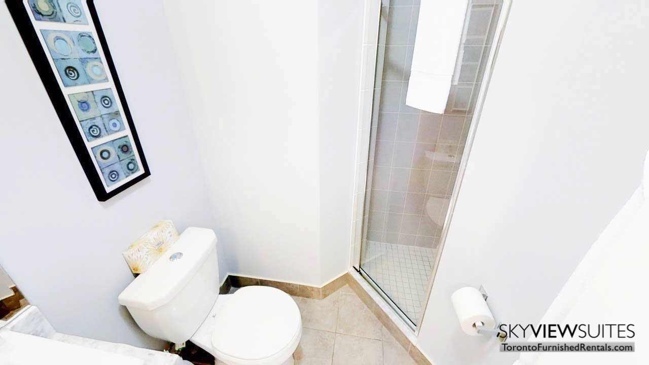 short term rentals Toronto Maple Leaf Square bathroom shower