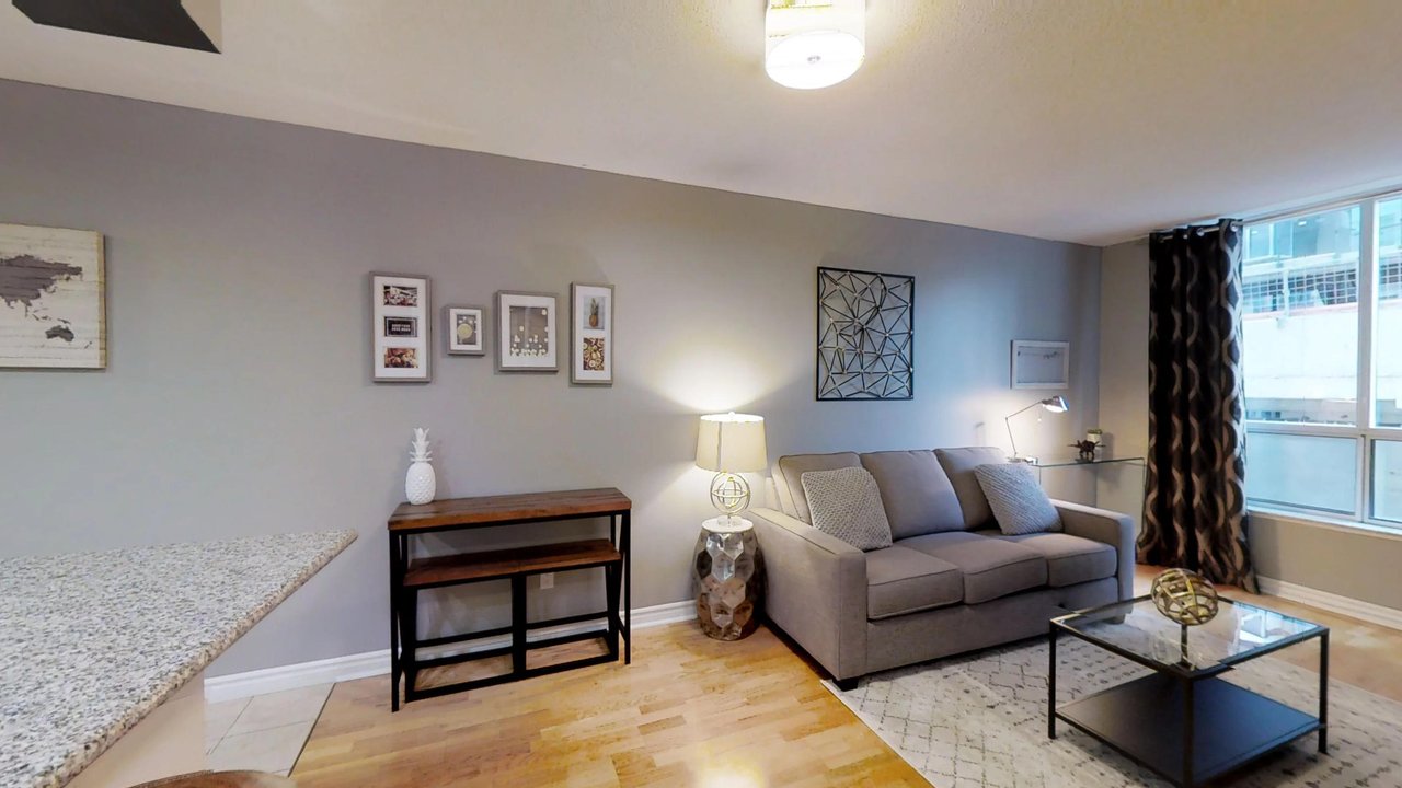 furnished apartments toronto QWEST living room