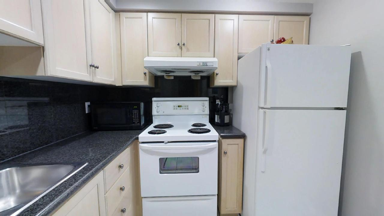 toronto furnished apartment kitchen near queen and university