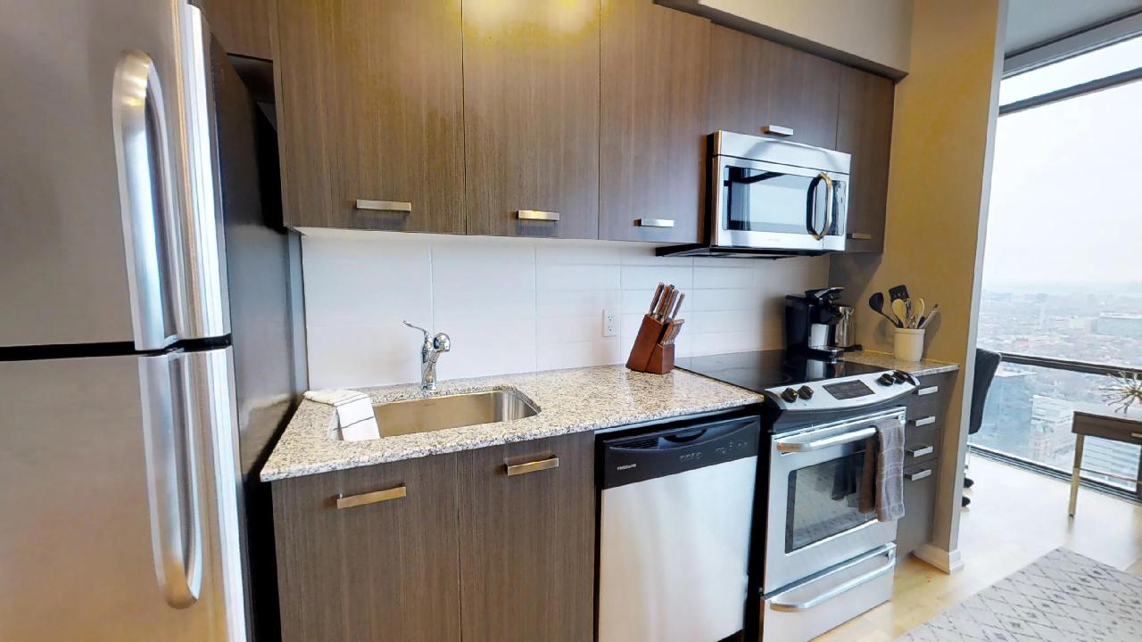 toronto furnished apartment kitchen counter near bay and college