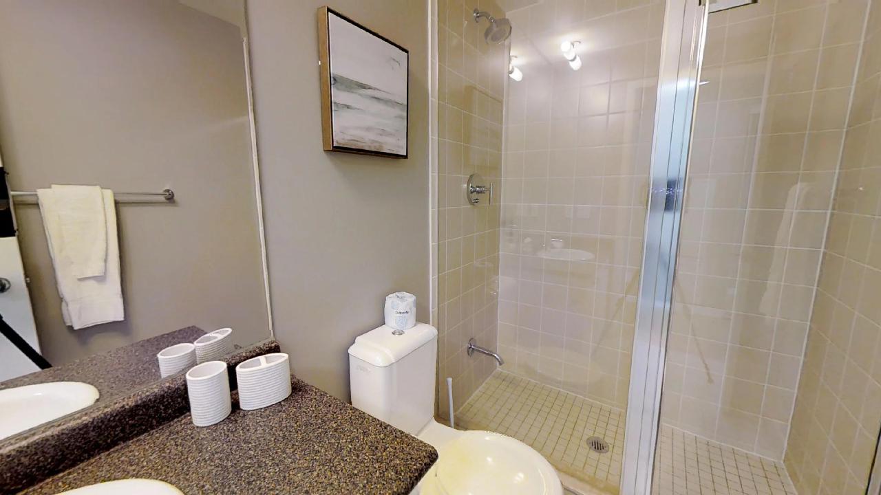bathroom in a fully furnished corporate stay