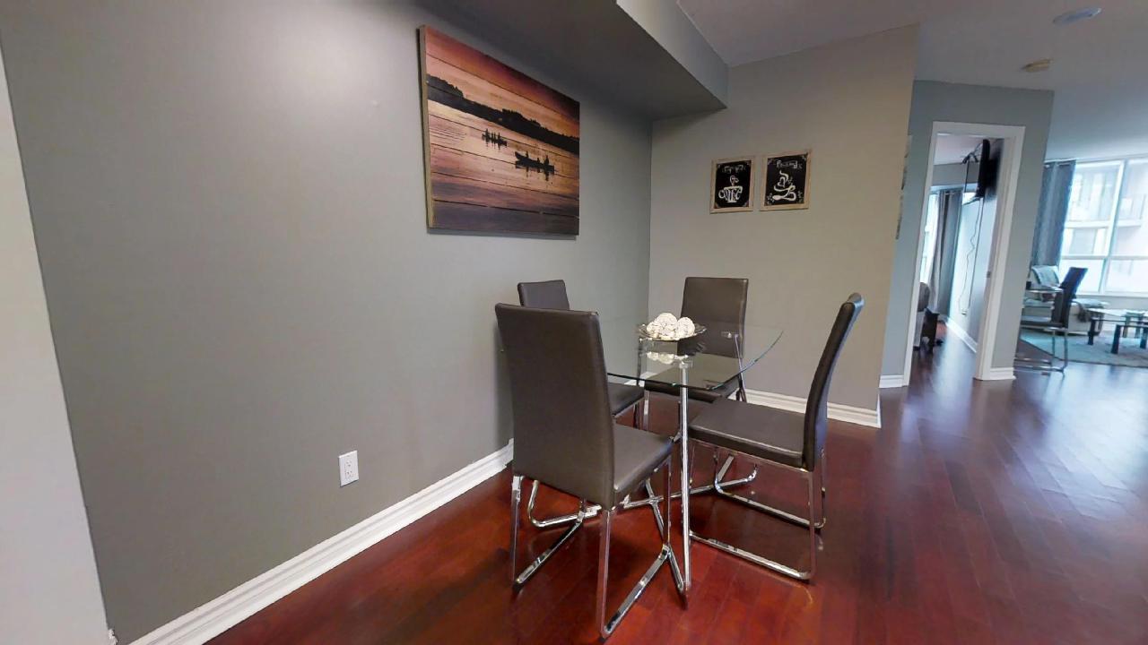 dining room in toronto furnished apartment near queen and simcoe